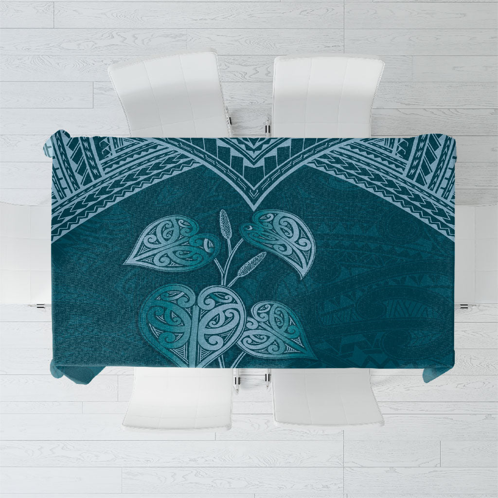 Cyan New Zealand Kawakawa Maori Ngaru Tablecloth LT14 Cyan - Polynesian Pride