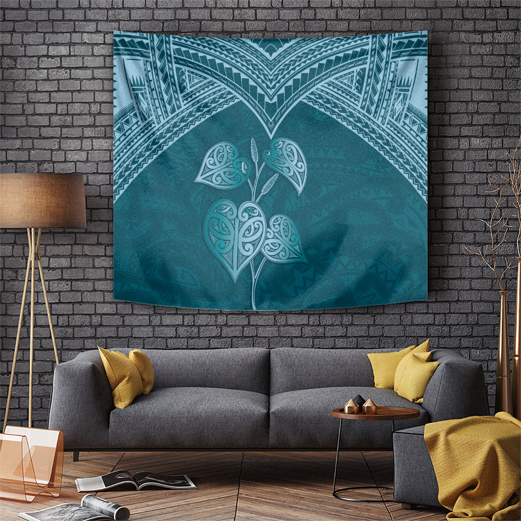 Cyan New Zealand Kawakawa Maori Ngaru Tapestry LT14 Cyan - Polynesian Pride