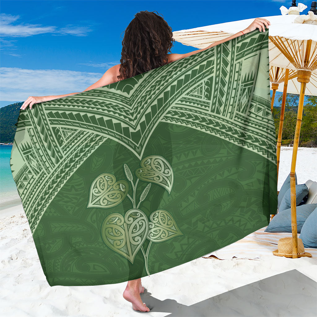 Green New Zealand Kawakawa Maori Ngaru Sarong LT14 One Size 44 x 66 inches Green - Polynesian Pride