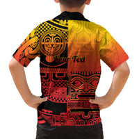 Personalised Ia Ora Na Marquesas Islands Family Matching Off Shoulder Maxi Dress and Hawaiian Shirt Mata Tiki Marquesan Tattoo LT14 - Polynesian Pride