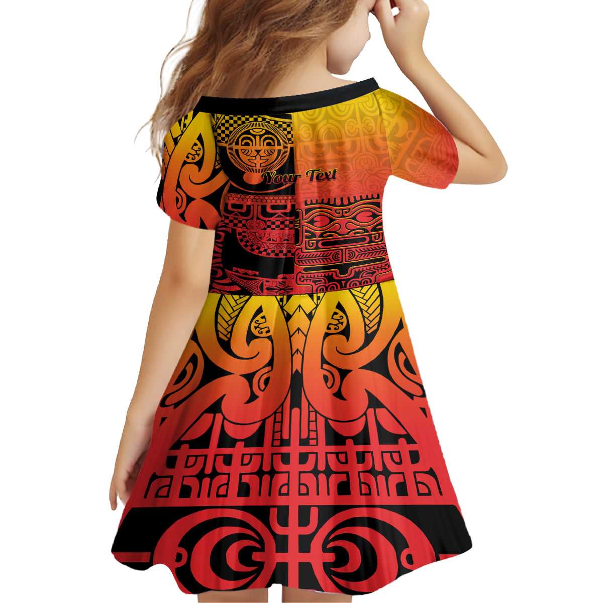 Personalised Ia Ora Na Marquesas Islands Family Matching Off Shoulder Short Dress and Hawaiian Shirt Mata Tiki Marquesan Tattoo LT14 - Polynesian Pride