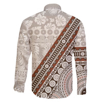 Bula Fiji Family Matching Off Shoulder Long Sleeve Dress and Hawaiian Shirt Fijian Masi Tapa Cloth Vintage Vibes LT14 - Polynesian Pride