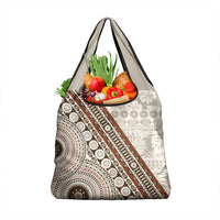 Bula Fiji Grocery Bag Fijian Masi Tapa Cloth Vintage Vibes LT14 1-pack One Size Beige - Polynesian Pride