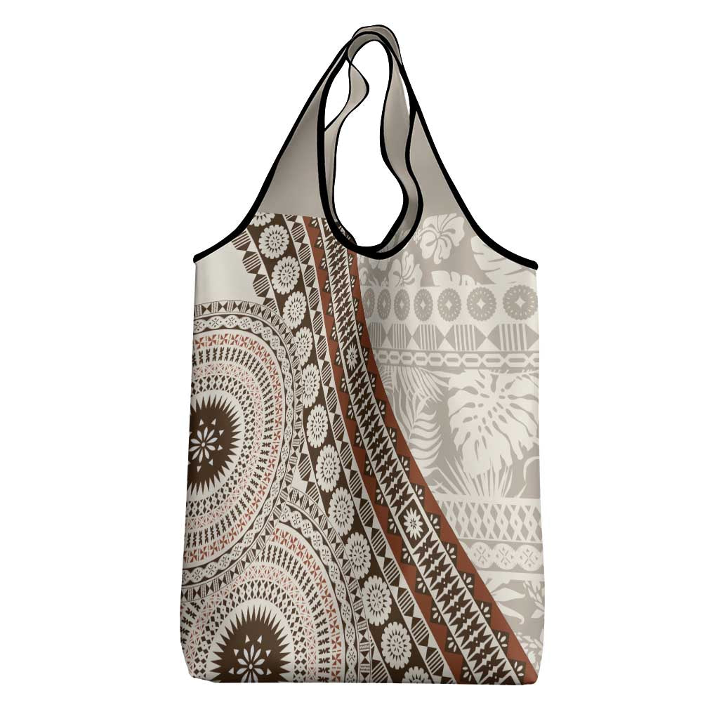 Bula Fiji Grocery Bag Fijian Masi Tapa Cloth Vintage Vibes LT14 - Polynesian Pride