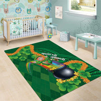 St Patrick's Day Hawaii Area Rug Hauoli Maoli Funny Shaka Leprechaun