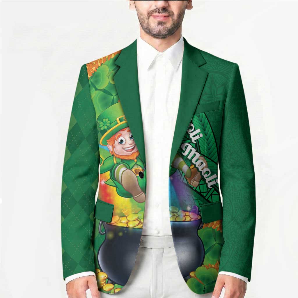 St Patrick's Day Hawaii Blazer Hauoli Maoli Funny Shaka Leprechaun