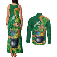 St Patrick's Day Hawaii Couples Matching Tank Maxi Dress and Long Sleeve Button Shirt Hauoli Maoli Funny Shaka Leprechaun LT14 - Polynesian Pride