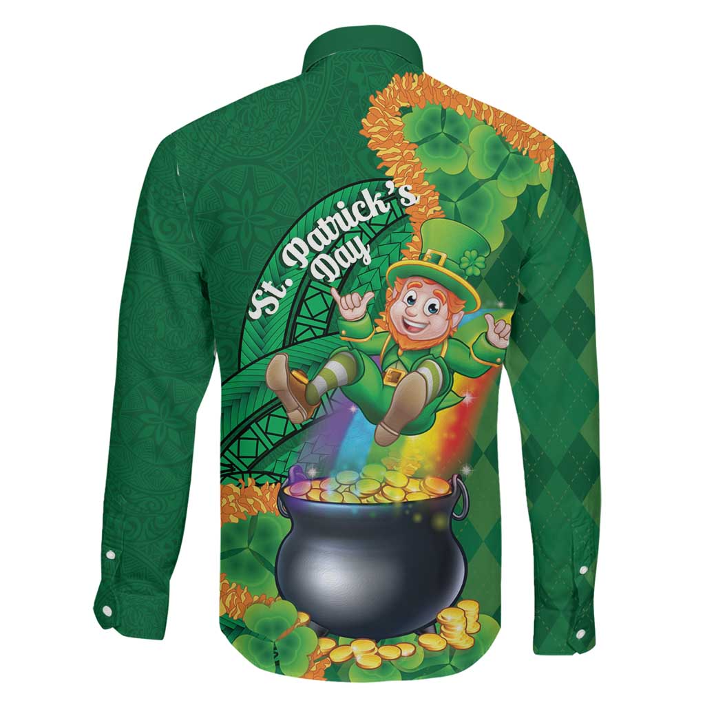 St Patrick's Day Hawaii Family Matching Off Shoulder Maxi Dress and Hawaiian Shirt Hauoli Maoli Funny Shaka Leprechaun LT14 - Polynesian Pride