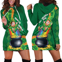 St Patrick's Day Hawaii Hoodie Dress Hauoli Maoli Funny Shaka Leprechaun LT14 - Polynesian Pride
