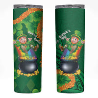 St Patrick's Day Hawaii Skinny Tumbler Hauoli Maoli Funny Shaka Leprechaun LT14 Green - Polynesian Pride