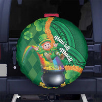St Patrick's Day Hawaii Spare Tire Cover Hauoli Maoli Funny Shaka Leprechaun LT14 No hole Green - Polynesian Pride