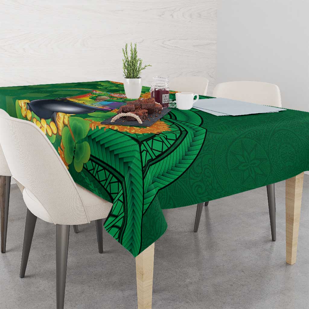 St Patrick's Day Hawaii Tablecloth Hauoli Maoli Funny Shaka Leprechaun