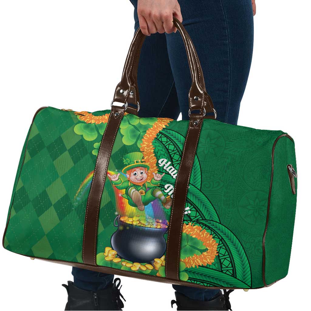 St Patrick's Day Hawaii Travel Bag Hauoli Maoli Funny Shaka Leprechaun LT14 - Polynesian Pride