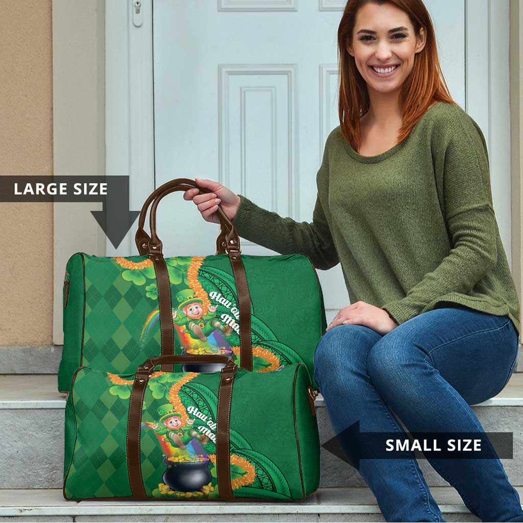St Patrick's Day Hawaii Travel Bag Hauoli Maoli Funny Shaka Leprechaun LT14 - Polynesian Pride