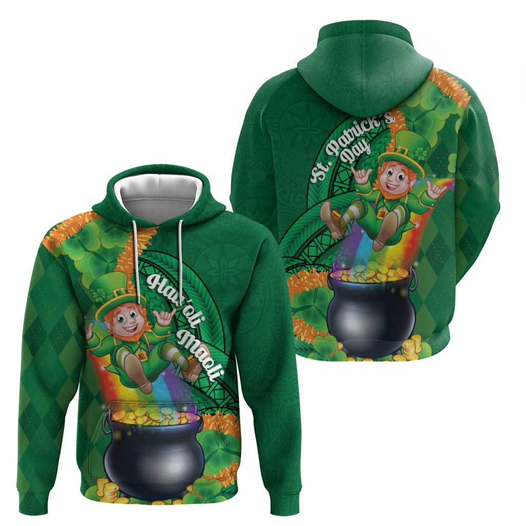St Patrick's Day Hawaii Zip Hoodie Hauoli Maoli Funny Shaka Leprechaun
