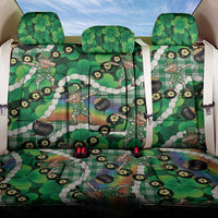 St Patrick's Day Palaka Hawaii Back Car Seat Cover Kukui Nut Pikake Lei Shamrock Dabbing Leprechaun LT14 One Size Green - Polynesian Pride