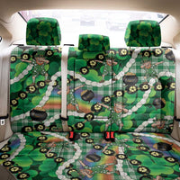 St Patrick's Day Palaka Hawaii Back Car Seat Cover Kukui Nut Pikake Lei Shamrock Dabbing Leprechaun LT14 - Polynesian Pride