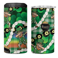 St Patrick's Day Palaka Hawaii 4 in 1 Can Cooler Tumbler Kukui Nut Pikake Lei Shamrock Dabbing Leprechaun LT14 One Size: 16 oz Green - Polynesian Pride