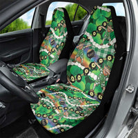 St Patrick's Day Palaka Hawaii Car Seat Cover Kukui Nut Pikake Lei Shamrock Dabbing Leprechaun