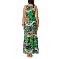 St Patrick's Day Palaka Hawaii Family Matching Tank Maxi Dress and Hawaiian Shirt Kukui Nut Pikake Lei Shamrock Dabbing Leprechaun LT14 - Polynesian Pride