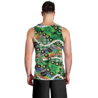 St Patrick's Day Palaka Hawaii Men Tank Top Kukui Nut Pikake Lei Shamrock Dabbing Leprechaun