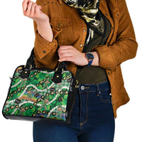 St Patrick's Day Palaka Hawaii Shoulder Handbag Kukui Nut Pikake Lei Shamrock Dabbing Leprechaun