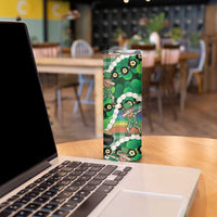 St Patrick's Day Palaka Hawaii Skinny Tumbler Kukui Nut Pikake Lei Shamrock Dabbing Leprechaun LT14 - Polynesian Pride