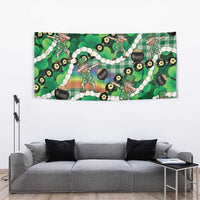 St Patrick's Day Palaka Hawaii Tapestry Kukui Nut Pikake Lei Shamrock Dabbing Leprechaun LT14 - Polynesian Pride