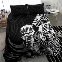 Hafa Adai Guam Discovery Day Bedding Set Chamorro Latte Stone Hand Black Version