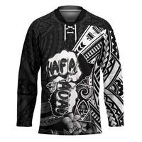 Hafa Adai Guam Discovery Day Hockey Jersey Chamorro Latte Stone Hand Black Version