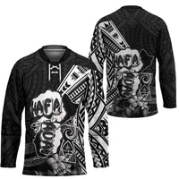 Hafa Adai Guam Discovery Day Hockey Jersey Chamorro Latte Stone Hand Black Version