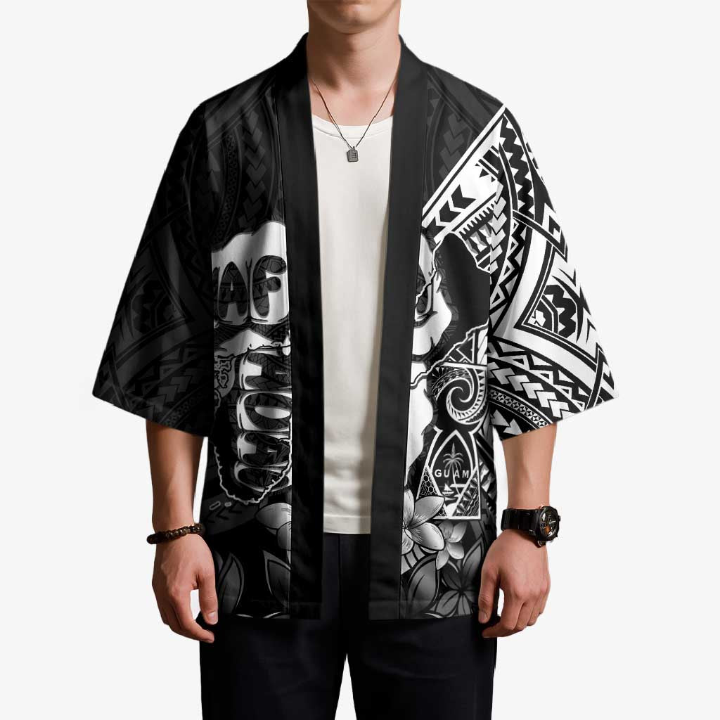 Hafa Adai Guam Discovery Day Kimono Chamorro Latte Stone Hand Black Version