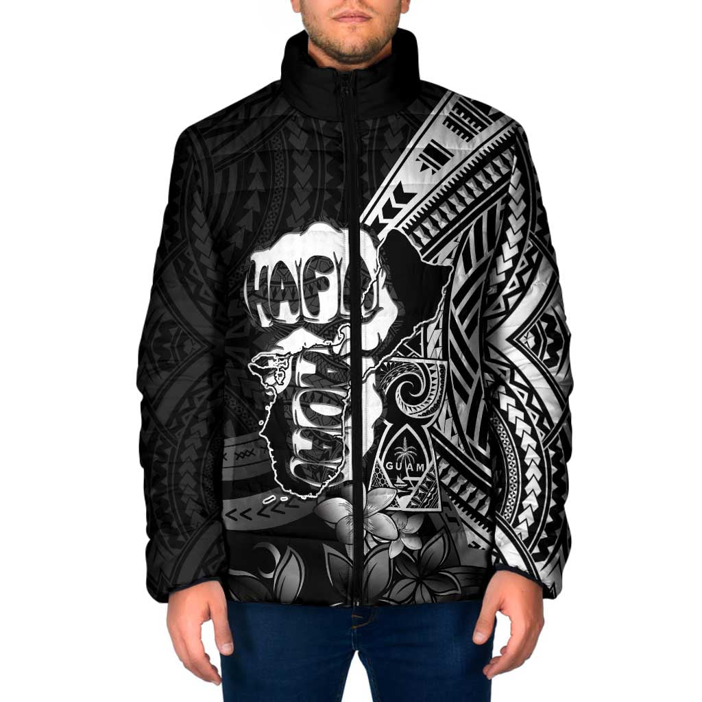 Hafa Adai Guam Discovery Day Padded Jacket Chamorro Latte Stone Hand Black Version