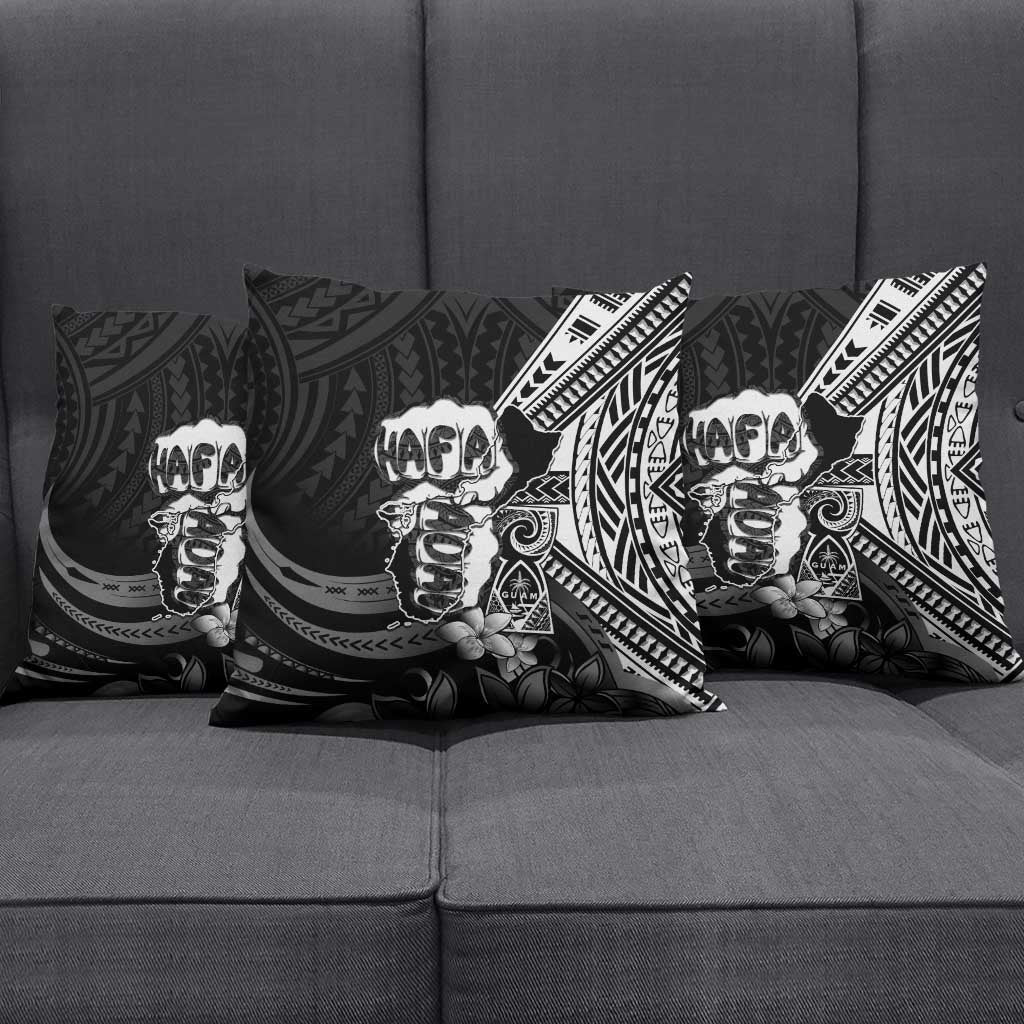 Hafa Adai Guam Discovery Day Pillow Cover Chamorro Latte Stone Hand Black Version