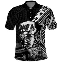 Hafa Adai Guam Discovery Day Polo Shirt Chamorro Latte Stone Hand Black Version