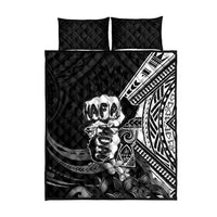 Hafa Adai Guam Discovery Day Quilt Bed Set Chamorro Latte Stone Hand Black Version