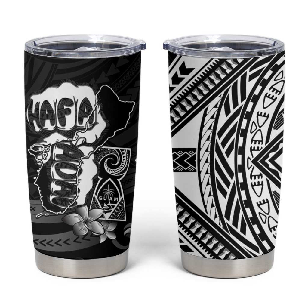 Hafa Adai Guam Discovery Day Tumbler Cup Chamorro Latte Stone Hand Black Version LT14 Black - Polynesian Pride