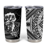 Hafa Adai Guam Discovery Day Tumbler Cup Chamorro Latte Stone Hand Black Version LT14 Black - Polynesian Pride