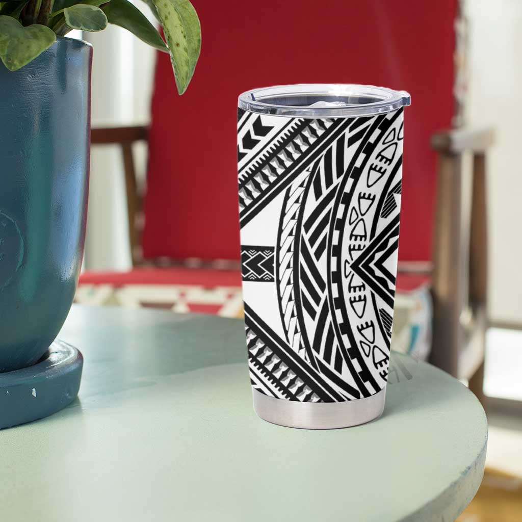 Hafa Adai Guam Discovery Day Tumbler Cup Chamorro Latte Stone Hand Black Version LT14 - Polynesian Pride