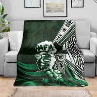 Hafa Adai Guam Discovery Day Blanket Chamorro Latte Stone Hand Green Version