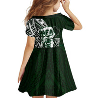 Hafa Adai Guam Discovery Day Family Matching Summer Maxi Dress and Hawaiian Shirt Chamorro Latte Stone Hand Green Version LT14 - Polynesian Pride