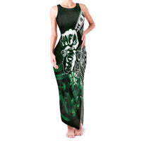 Hafa Adai Guam Discovery Day Family Matching Tank Maxi Dress and Hawaiian Shirt Chamorro Latte Stone Hand Green Version LT14 Mom's Dress Green - Polynesian Pride