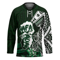 Hafa Adai Guam Discovery Day Hockey Jersey Chamorro Latte Stone Hand Green Version
