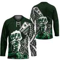 Hafa Adai Guam Discovery Day Hockey Jersey Chamorro Latte Stone Hand Green Version