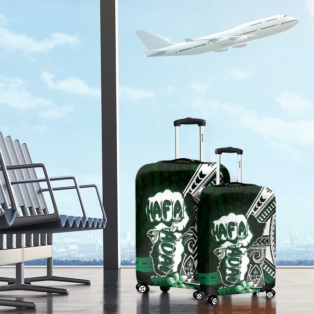 Hafa Adai Guam Discovery Day Luggage Cover Chamorro Latte Stone Hand Green Version