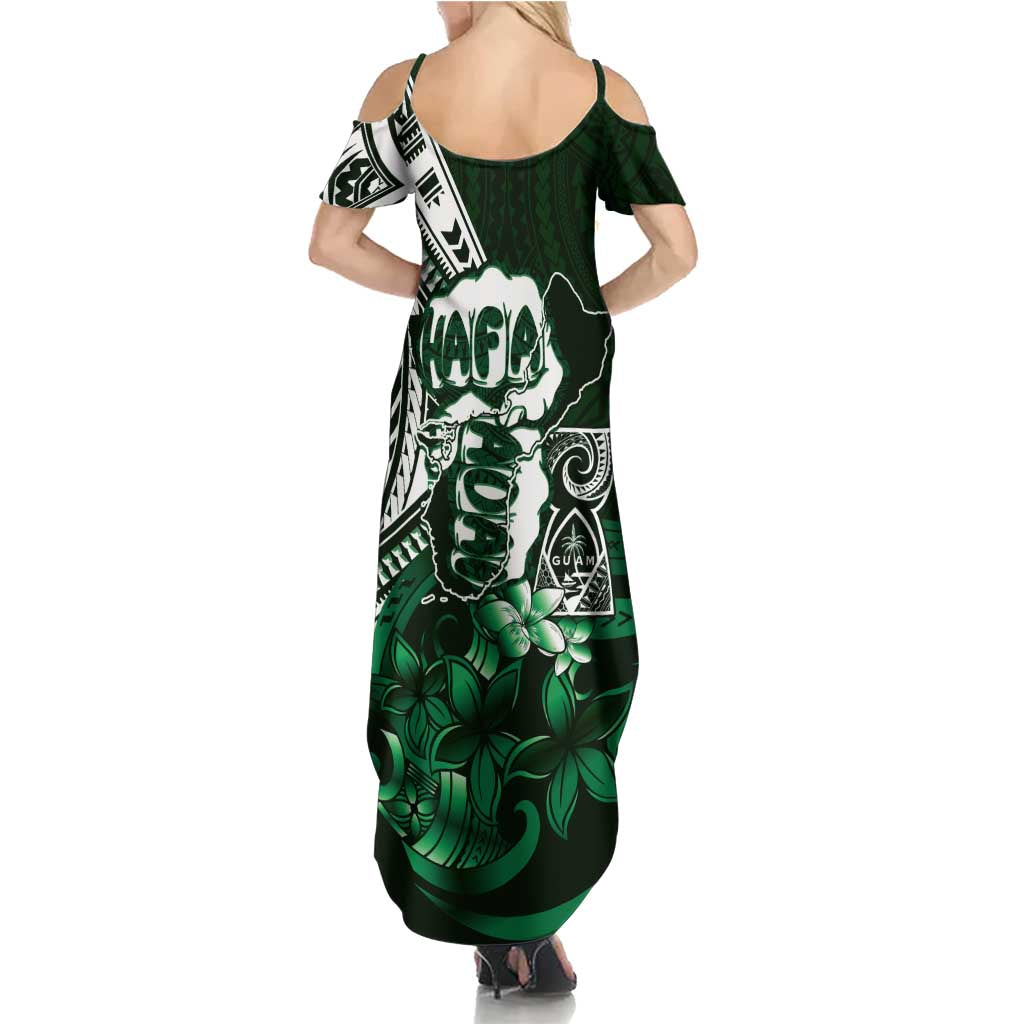 Hafa Adai Guam Discovery Day Summer Maxi Dress Chamorro Latte Stone Hand Green Version