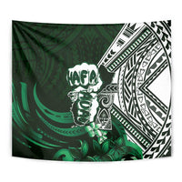 Hafa Adai Guam Discovery Day Tapestry Chamorro Latte Stone Hand Green Version