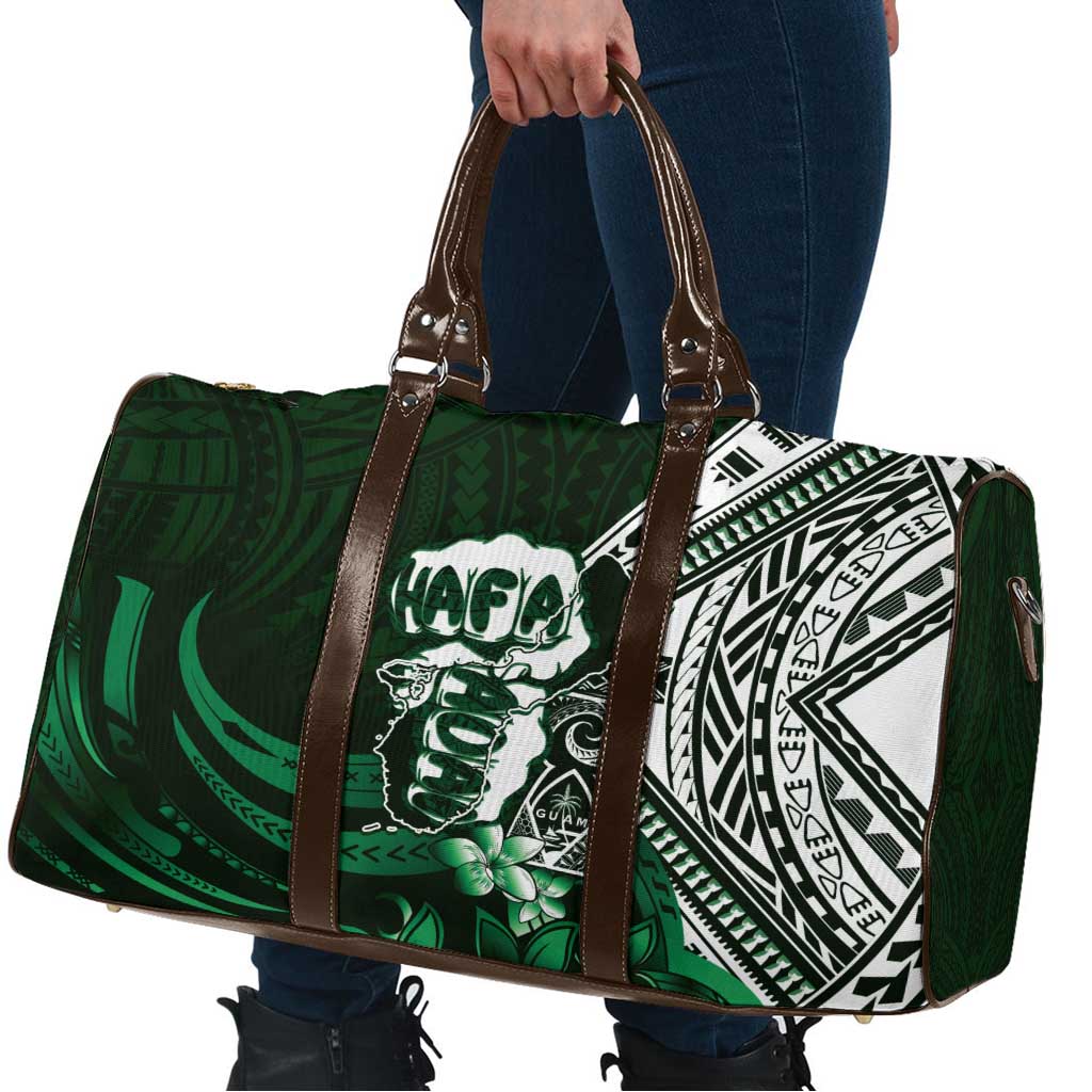 Hafa Adai Guam Discovery Day Travel Bag Chamorro Latte Stone Hand Green Version