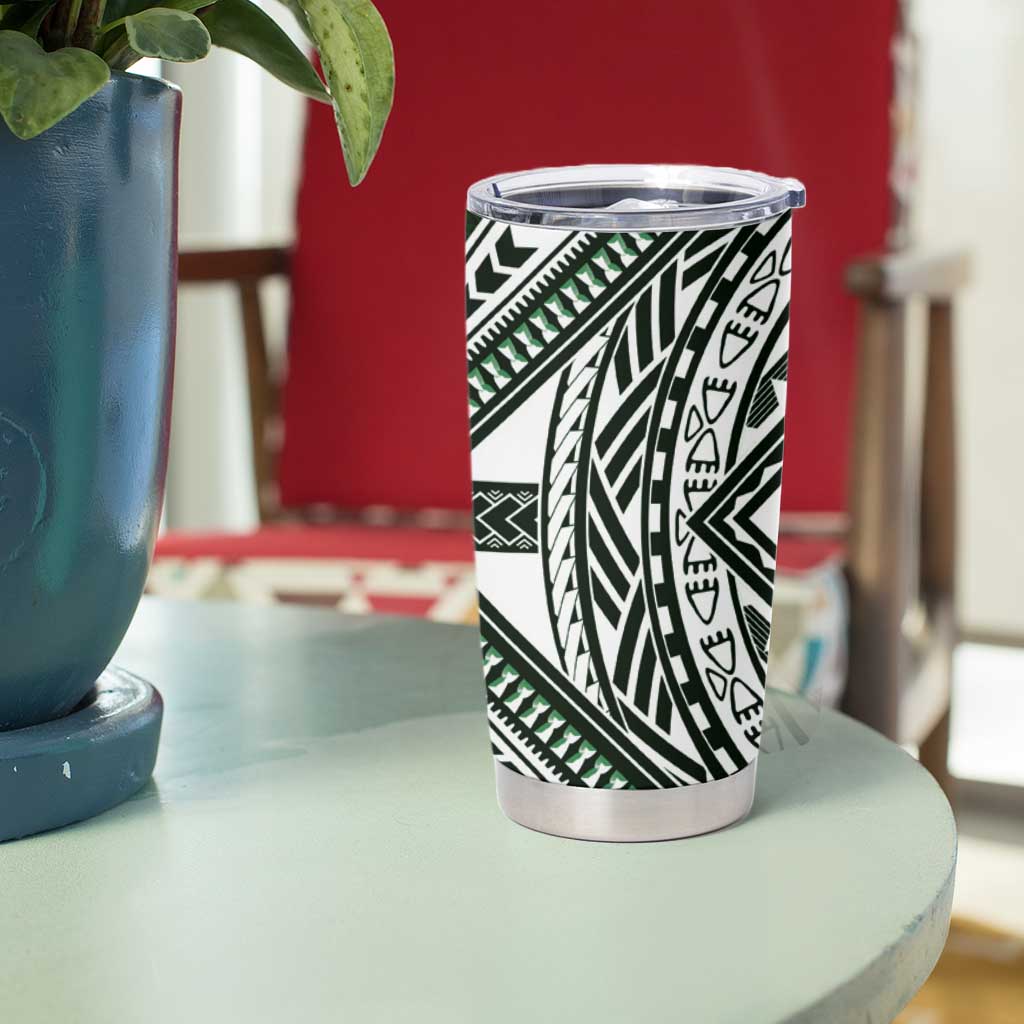 Hafa Adai Guam Discovery Day Tumbler Cup Chamorro Latte Stone Hand Green Version