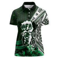 Hafa Adai Guam Discovery Day Women Polo Shirt Chamorro Latte Stone Hand Green Version